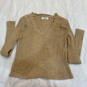Slim-Fit Button Cardigan - Sand